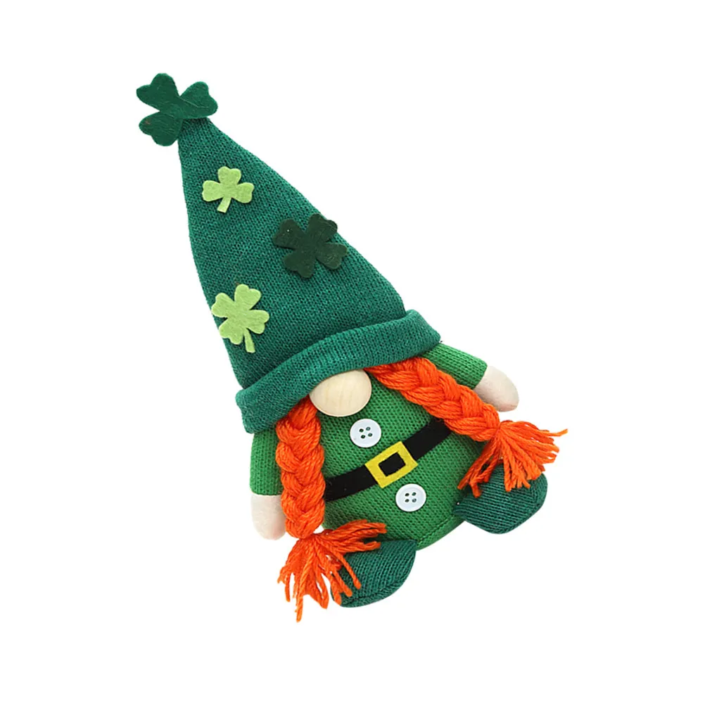 

Изысканный гном-украшение ручной работы ко Дню Святого Патрика с узором из трилистников для дома, офиса, кофейни, вечеринки, фотосессий