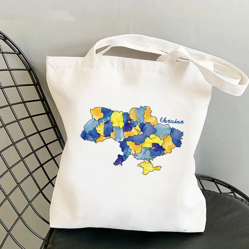 Ukraina ukraina flaga torba na zakupy zakupowe torba z juty bolsa torba wielokrotnego użytku reciclaje boodschappentas ecobag sac tissu