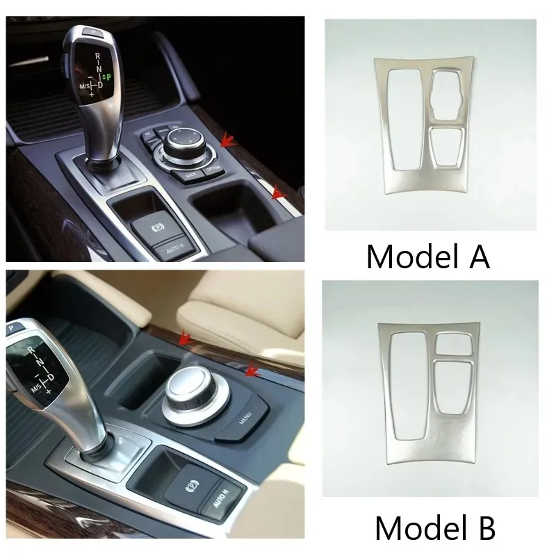 

For BMW X5 E70 X6 E71 LHD Car Console Gear Shift Panel Frame Decoration Sticker Carbon Fiber Color Trim Interior Accessories