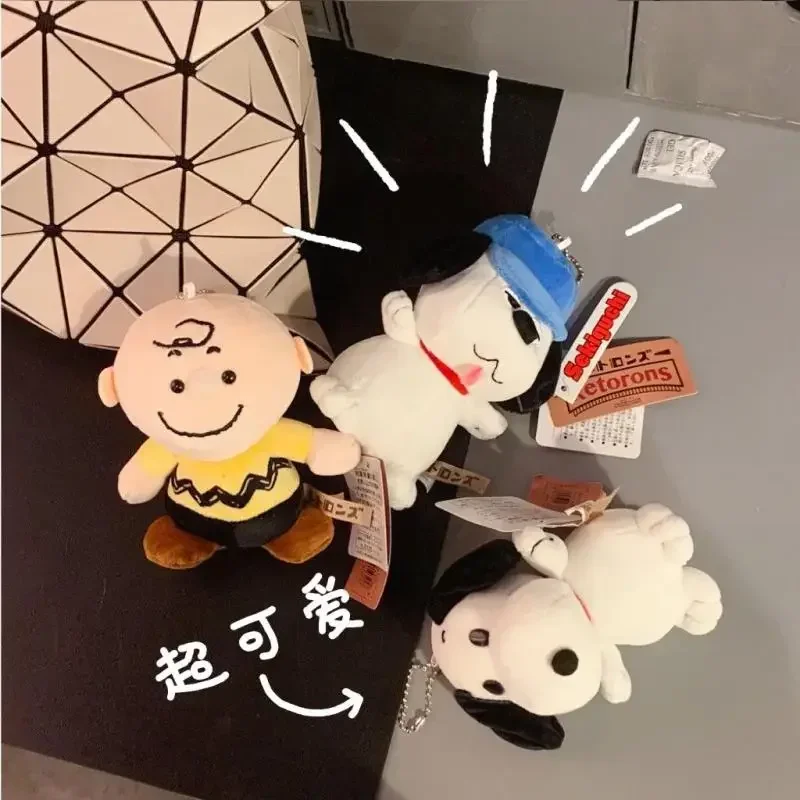 Kawaii Snoopy Plushie Olaf Charlie Brown Plush Doll Cute Pendant Decoration Bag Jewelry Keychain Chain Birthday Plush Gift