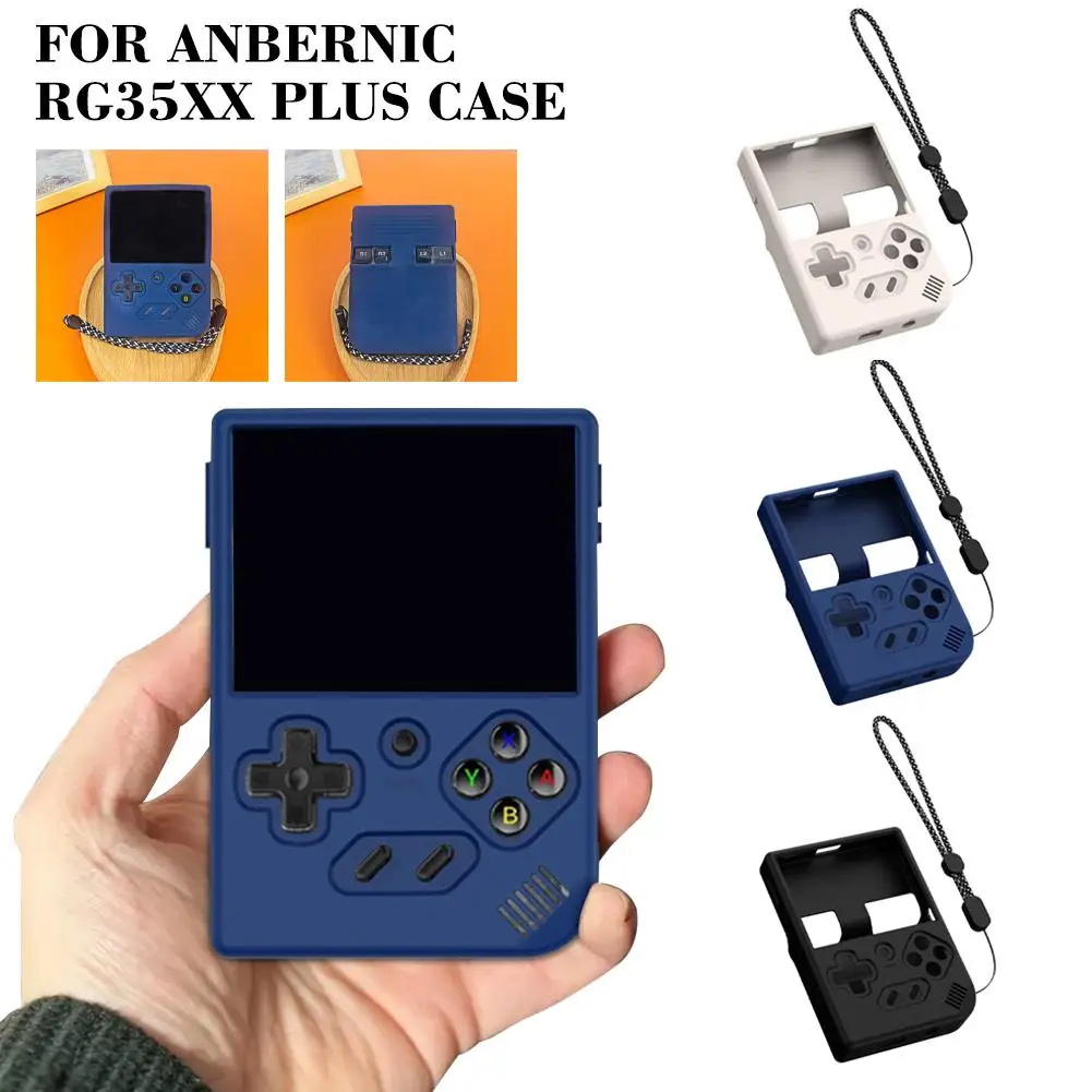 For ANBERNIC RG35 XX Plus Handheld Game Console Shell Shell Cover Fall With Rope Impact And Protective Resistant Silicone S L5G5