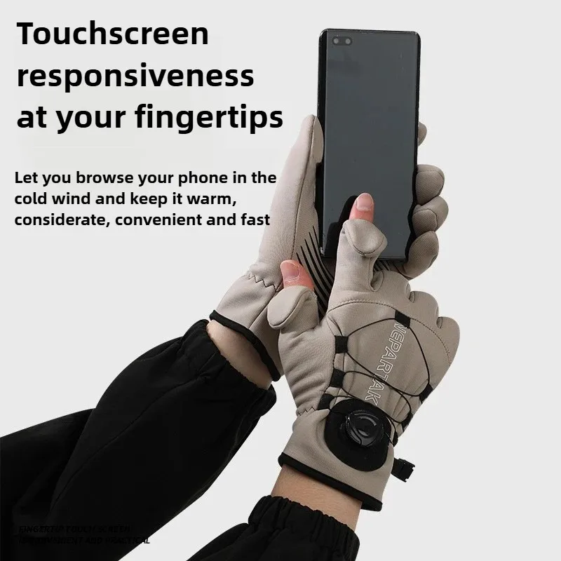 قفازات شتوية دافئة للرجال ممتدة سميكة مقاومة للرياح ومقاومة للماء، قفازات رياضية لمس للتزلج وركوب الدراجات للنساء #4