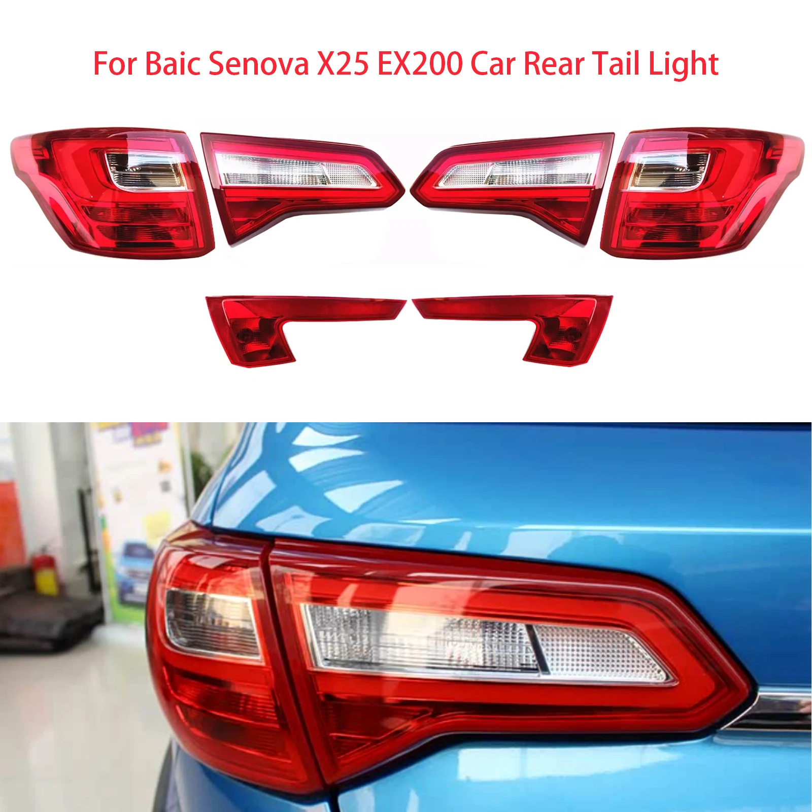 

For BAIC SENOVA X25 BJEV EX360 Rear Light Tail Light Tail Lamp Taillight Taillamp Brack Back Backup light Headlamp
