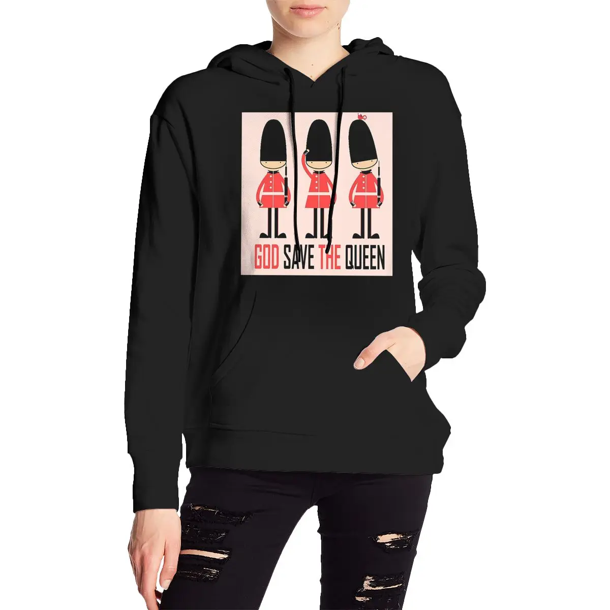 

London Queen Guard United Kingdom Soldier Retro British Souvenir UK Hoodie Pullover Women's Couple Sweatshirts Long Sleeve Tops