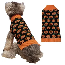 Winter Dog Clothes Warm Christmas Sweater For Small Medium Dogs Cats Knitted Halloween Pumpkin Puppy Jacket Pet Clothing