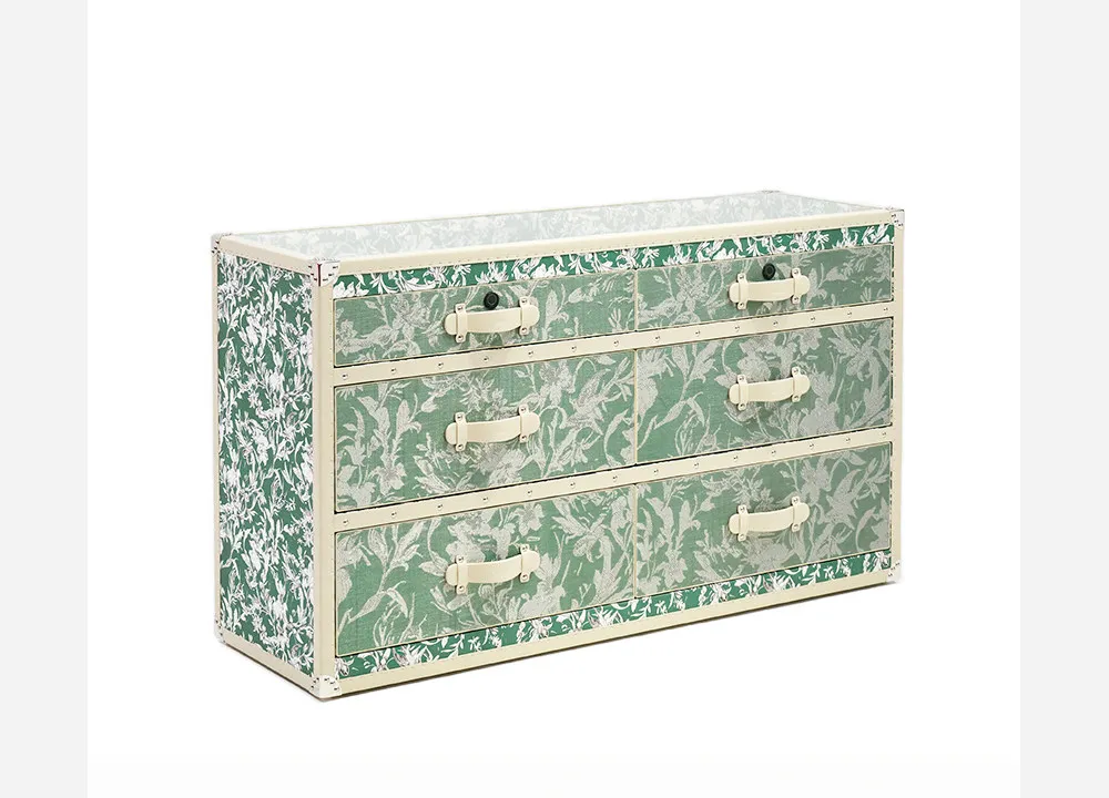 LMM French Retro Jewelry Six Bucket Cabinet Premium Glass Home Floor Jewelry Cabinet