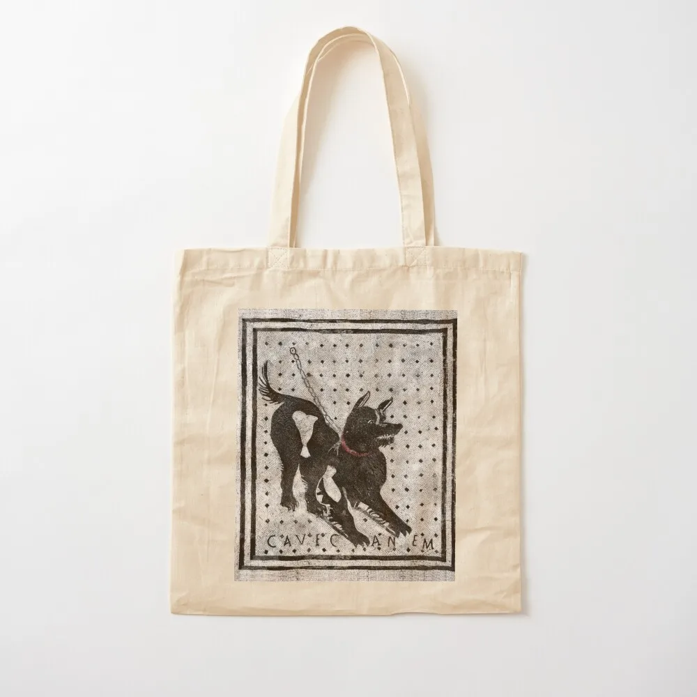 

Cave Canem - Beware of Dog - Pompeii Latin Mosaic Tote Bag shopping bag bags woman 2025 Canvas Tote Bag