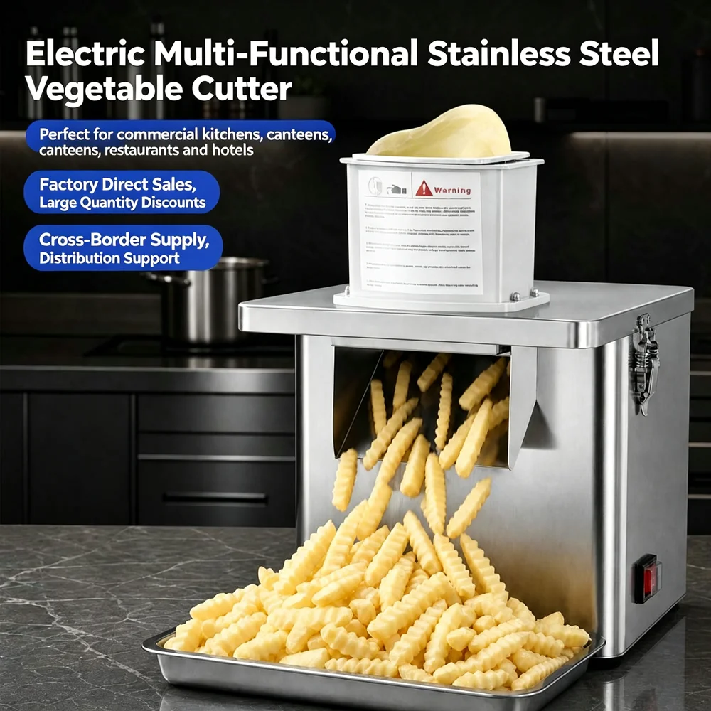 HomeWise GP-870 Commercial Food Processor Multi-Functional Cutter Dicing Slicing Shredding French Fries for Catering Kitchen