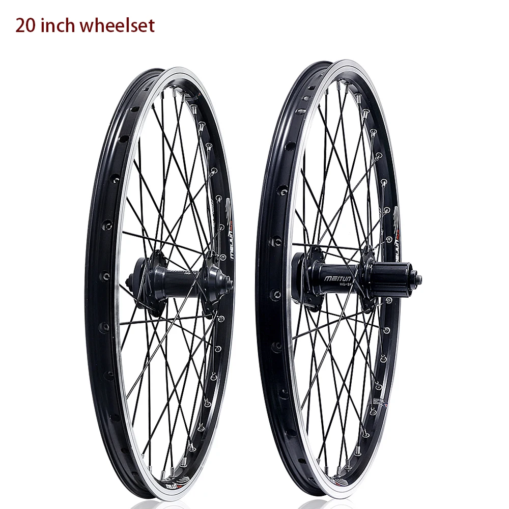 20 Inch 8/9/10 Speed 406 6 Claws Bike Disc V Brake Cassette Wheels Aluminum Alloy Wheel Set Rims 32 Hole Quick Release Hub