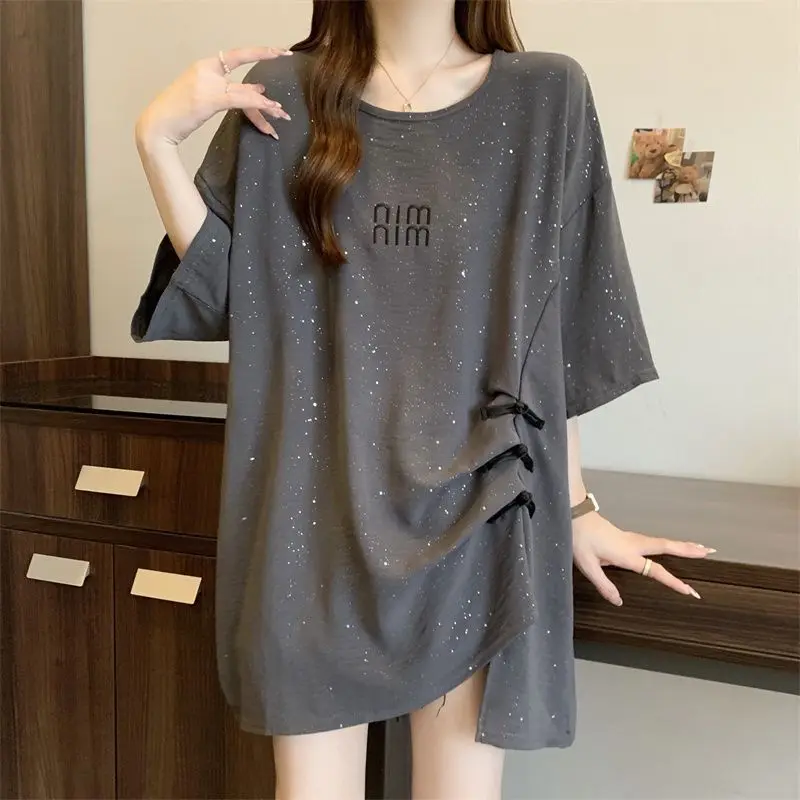 O-neck Short Sleeve T-Shirt for Women, Loose Tops for Office Lady, Casual and Simplicity, All-match Clothes, Summer Fashion