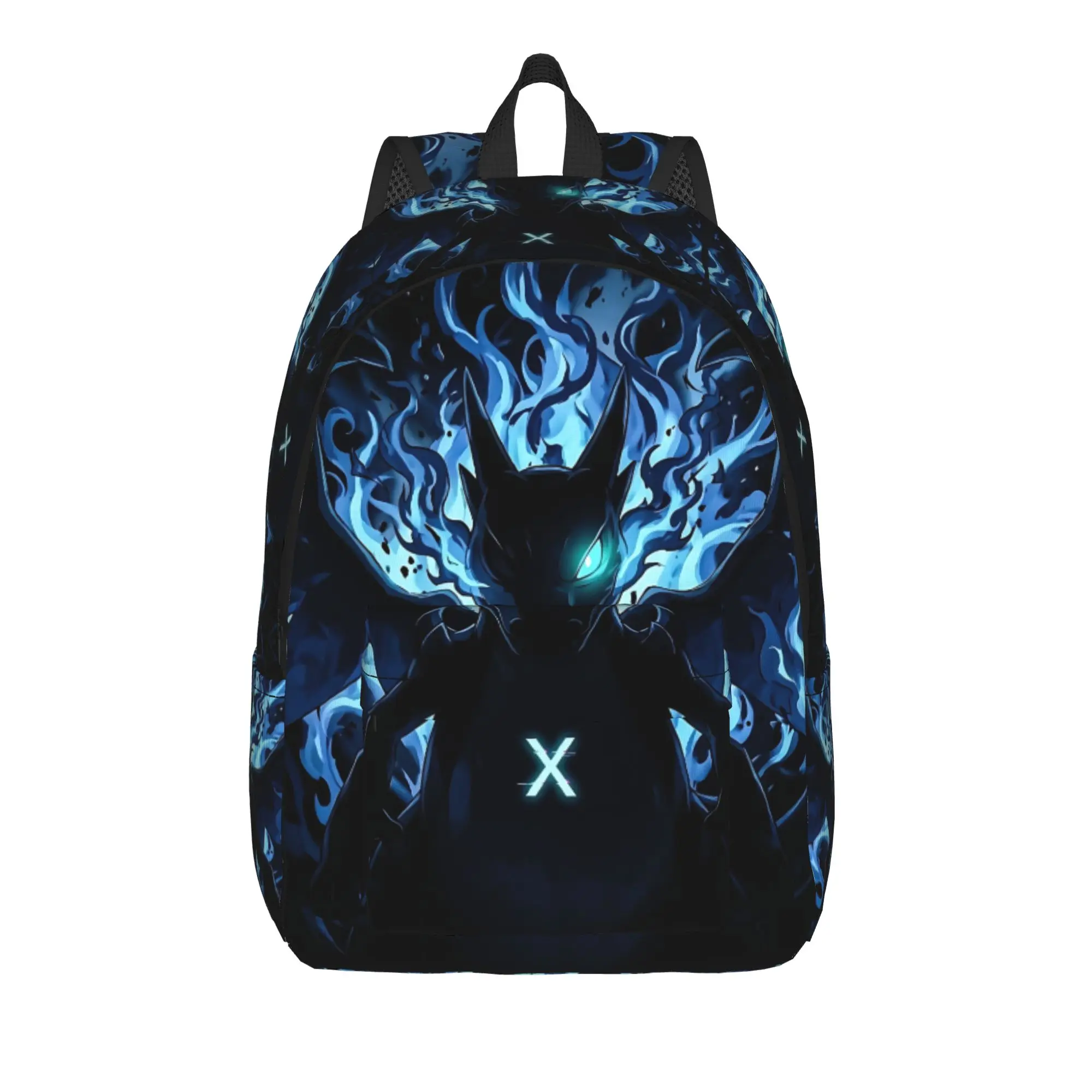 Fashion Pokemon Mega Charizard X Blue Flame Backpack  Mochilas Good Quality Travel Sturdy Shoulder Rucksack