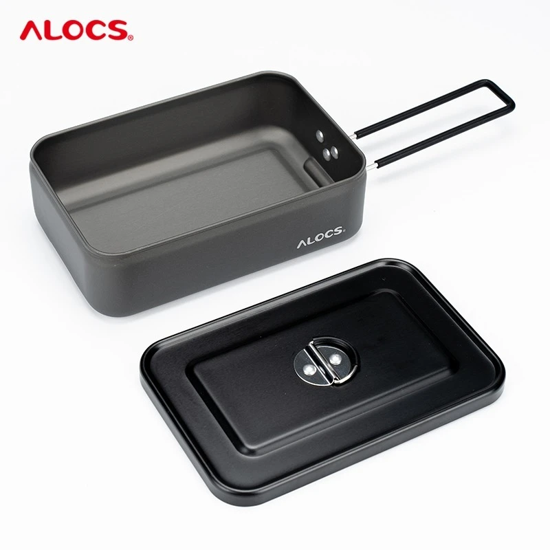 Alocs Outdoor Aluminum Alloy Lunch Box Tableware, Camping Tableware, Heat-resistant Multifunctional Portable Lunch Box