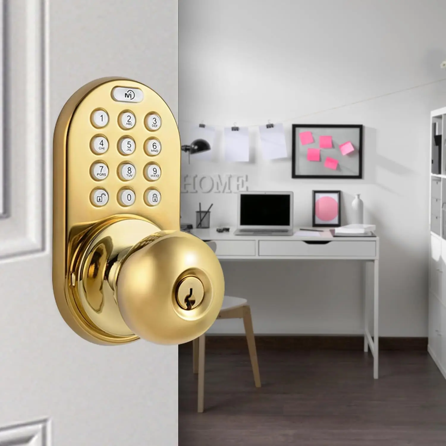 Digital Door Knob Handle Lock with Electronic Keypad - Keyless Entry Smart Door Lock with Adjustable Latch Locks