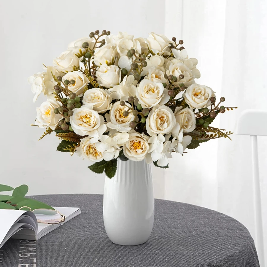 

Artificial Flowers Silk French Rose Wedding Home Room Festival Decor Outdoor Yard Garden Bridal Bouquet ArchDIY Gift Accessories