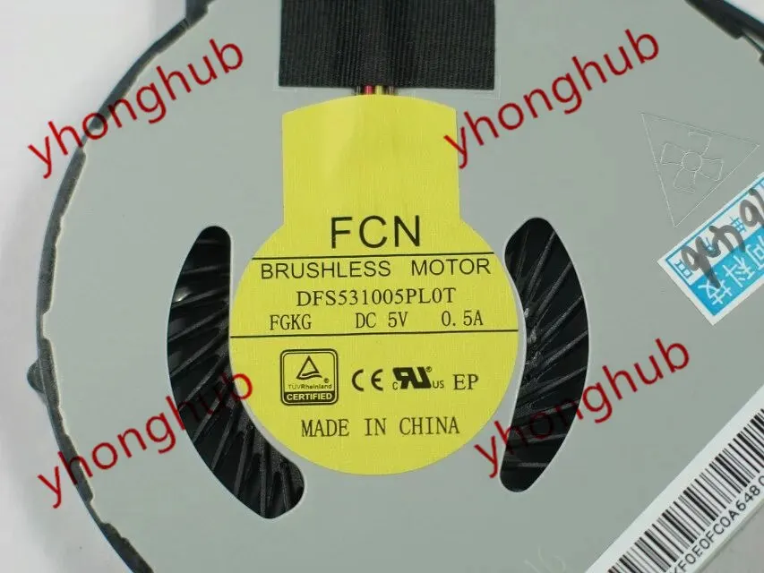 FCN DFS531005PL0T FGKG DC 5V 0.5A 4 Dây Máy Chủ Quạt Làm Mát