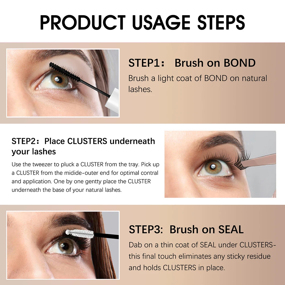 YUANZHIJIE Bond and Seal Lift and Tint Natural 3D Effect lashes Cluster Long Retention Mascara Wand Gentle Eyelashes Glue Makeup