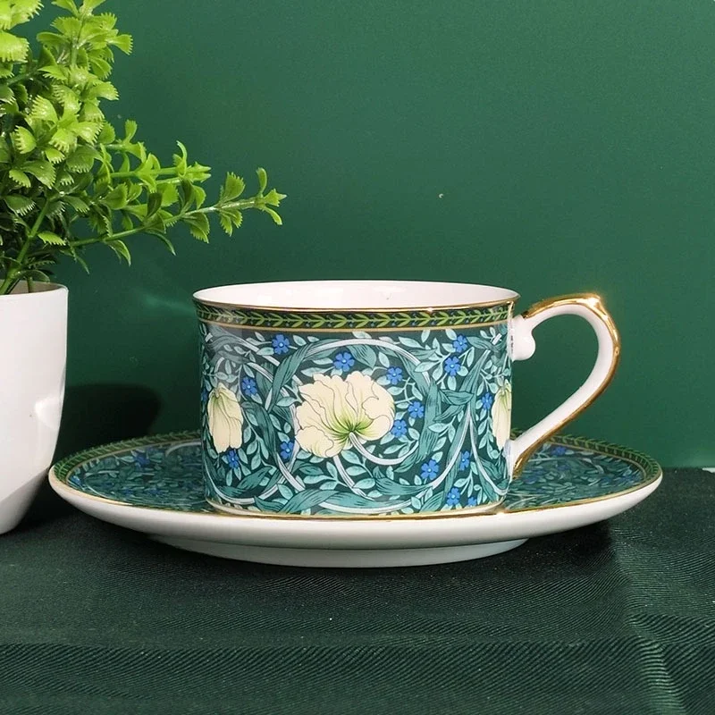 European-Style Coffee Cup Bone China Small Fresh Flower Pattern English Afternoon Tea Cup Gift Recommendation