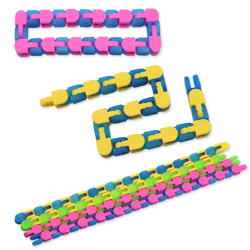 

24 Knots Wacky Tracks Fidget Toys Glow in The Dark Toy For Children Bike Chain Stress Relief Bracelet Adults Sensory Toy Gifts