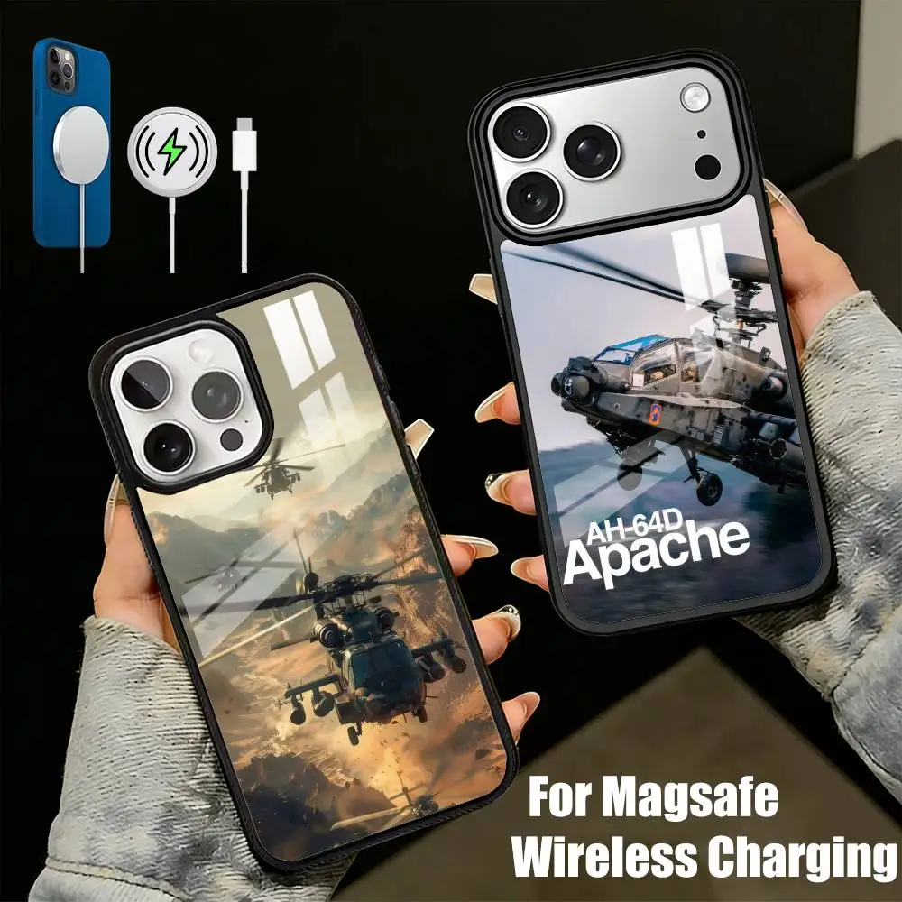 

AH-64 A-Apache Longbow Phone Case For iPhone17,16,15,14,13 Plus,Pro Max Magnetic For Magsafe Wireless Charging