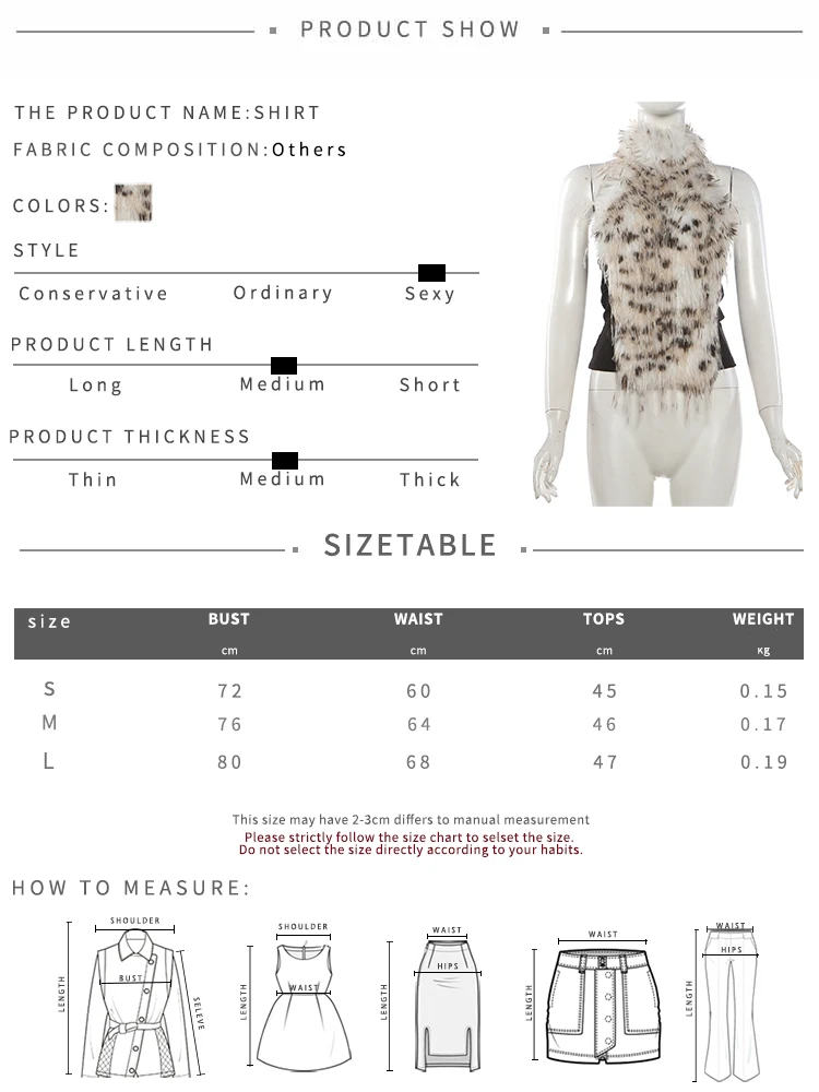Weird Puss Leopard Furs Tanktop Damenmode Hottie Quasten-Neckholder Rückenfrei Patchwork Mitternacht Street Club Sexy Wild Chic Weste – Detail 1