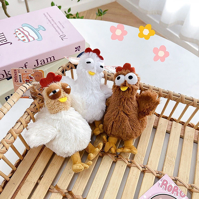 Chicken Egg Laying Hens Tricky Funny Gadgets Toys Pendant Plush Toy Doll Stress Relief Toy For Children Squeeze Ball Party Gifts