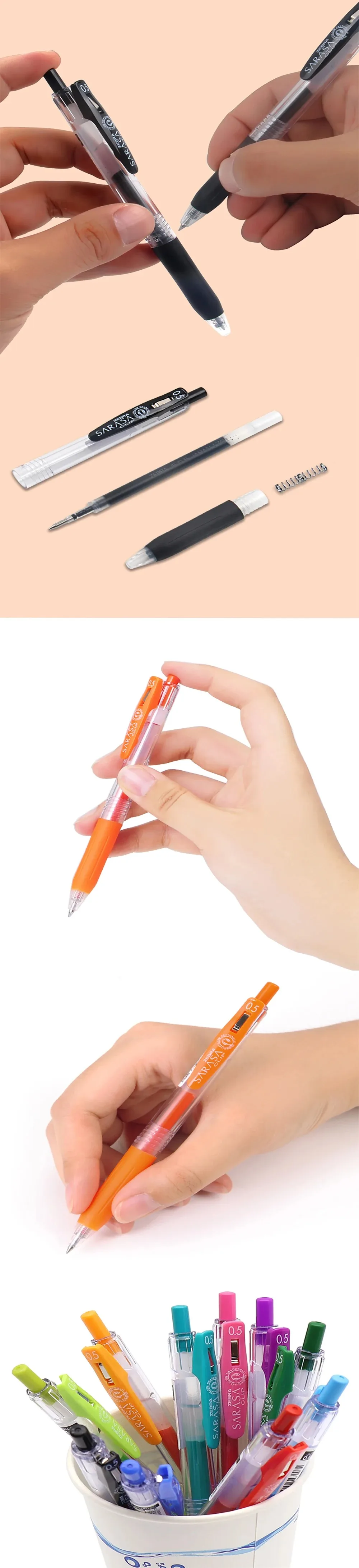 1 stücke Japan ZEBRA SARASA Gel Stift JJ15 0,5mm Farbe Große Kapazität Schnell Trocknend für Schreiben Kawaii Schule Schreibwaren kunst Liefert – Detail 3