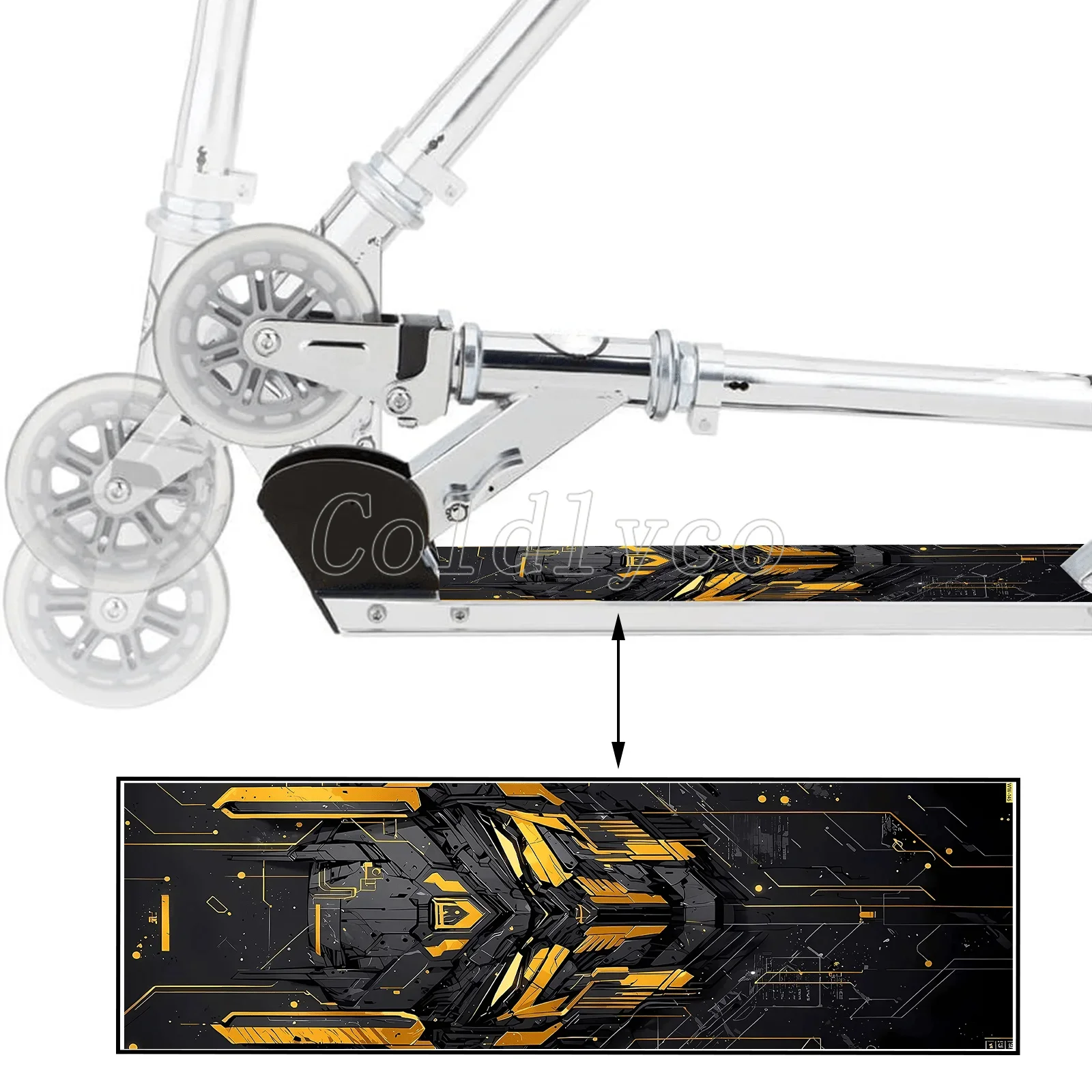 Trendy Robot Pattern Scooter Stickers Scooter Skateboard Scooter Floor Mat Stickers Personalized Cool DIY