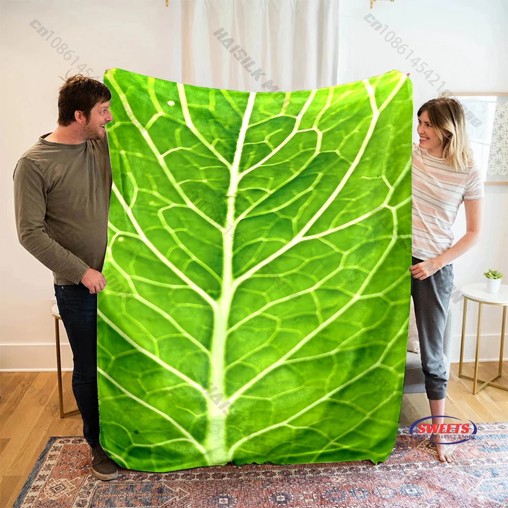 3D Vegetable Plants Lettuce Leaf Printed Shawl Blanket Personalized Gift Blanket Bedroom Sofa Travel Camping Soft Shawl Blanket
