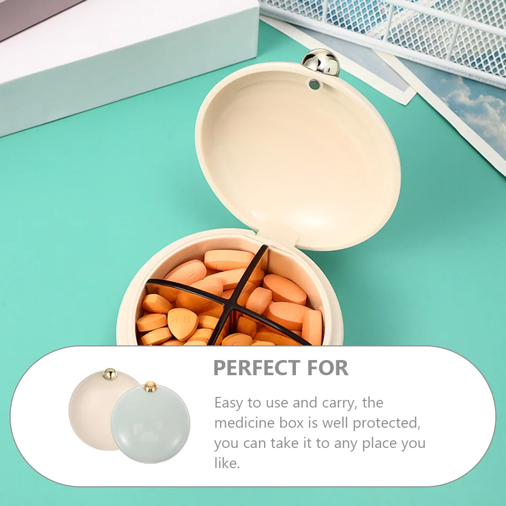 

Набор из 2-х многосекционных органайзеров для таблеток: компактный герметичный контейнер для путешествий, портативный диспенсер для лекарств