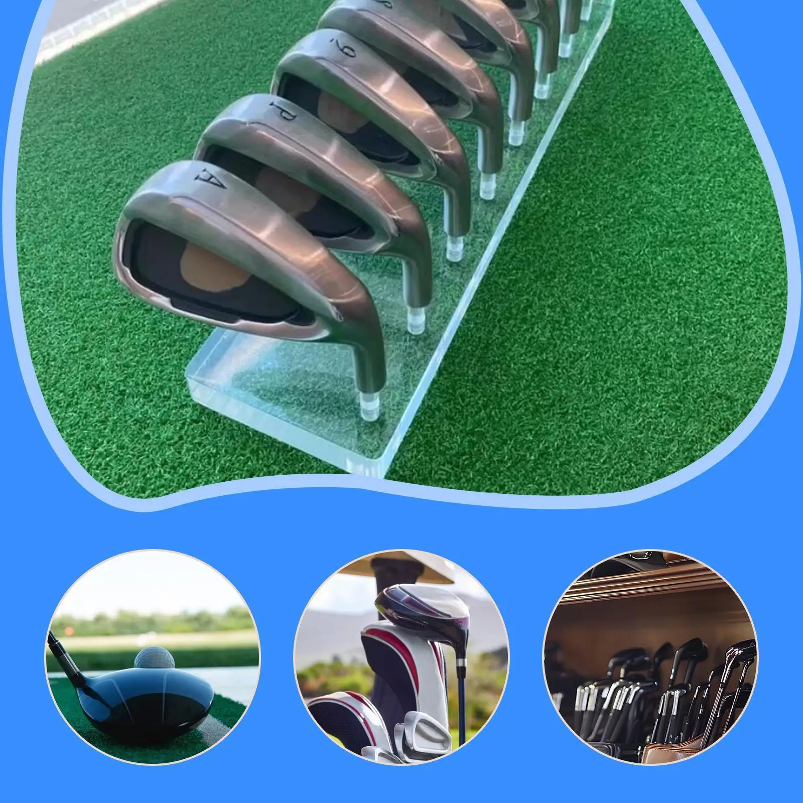 

Golf Head Display Rack 8 Holes Acrylic Elegant Gifts for Men Tabletop