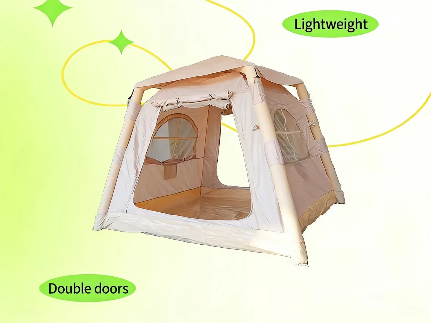 Quick-automatic-opening Oxford Four-season Inflatable Tent Portable Foldable for Camping Overnight Waterproof Thickened Camping