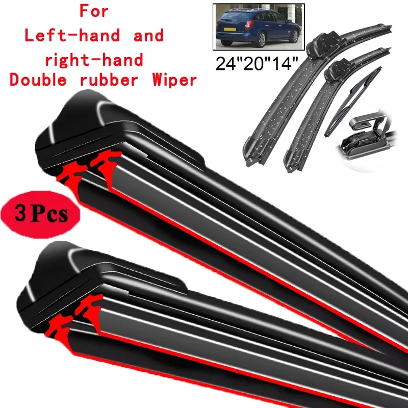 Car Wiper Front & Rear Wiper Blades Set For Renault Laguna 2 Estate Combi 2001 - 2007 Windshield Windscreen Window 24\