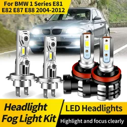 2PC H7 High Low Beam Lamp H11 Fog Light 6000K White LED Headlight Bulb Conversion Kit For BMW 1 Series E81 E82 E87 E88 2004-2012