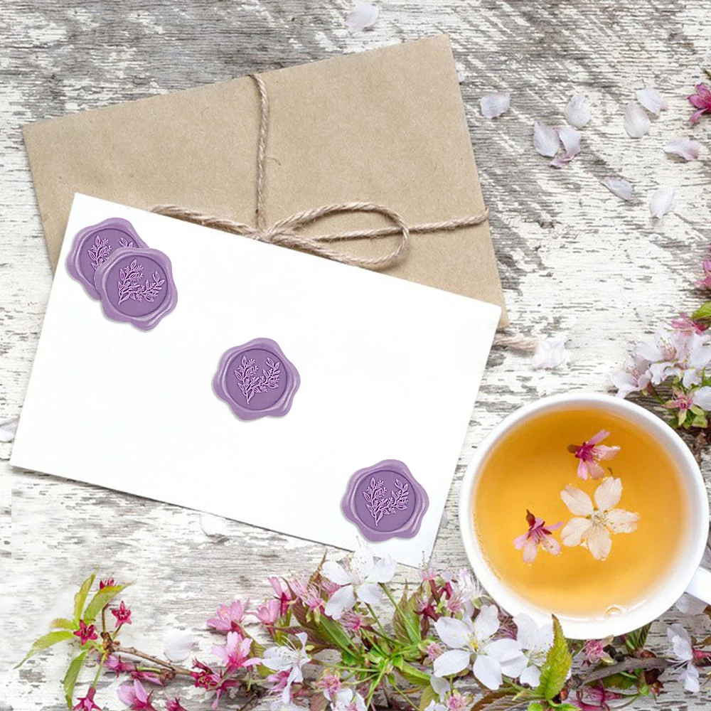 20pcs Eucalyptus Wedding Invitation Envelope Seal Stickers, 10 colors Wax Seal Stickers Self-Adhesive Olive Stickers