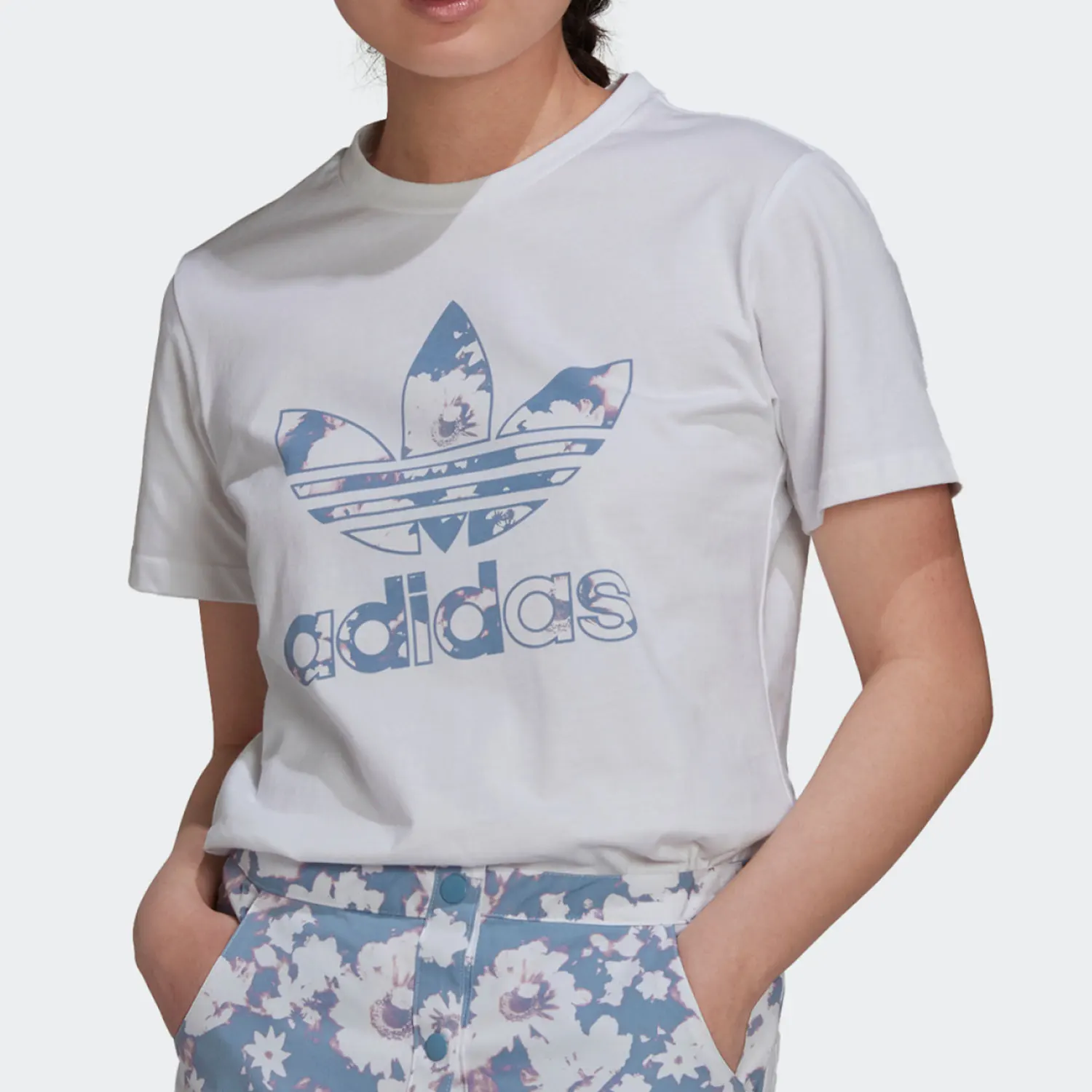 

Женская повседневная футболка Adidas Originals Trefoil New Season с круглым вырезом и короткими рукавами H20406