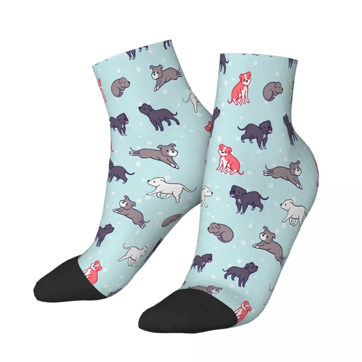 Staffie Bull Terrier-calcetines tobilleros de poliéster para hombre y mujer, medias de verano
