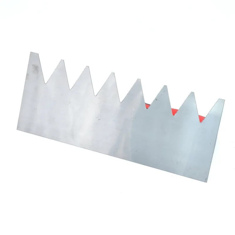 Red plastic handle Stainless steel blade Left 35 x 35mm cusp teeth 11 inch concrete trowel bricklaying tools trowel tool