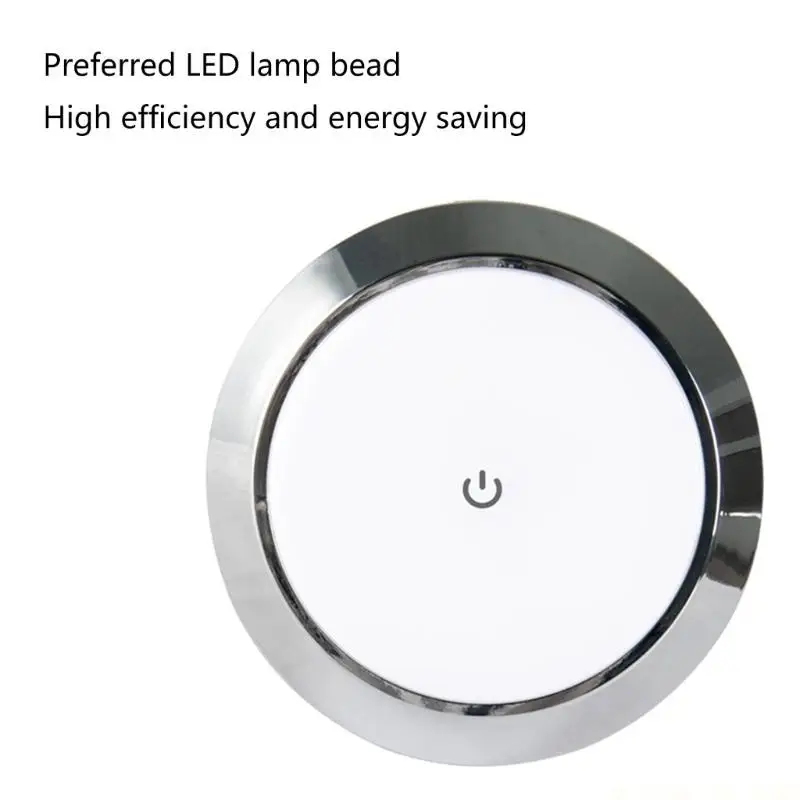 

J0MA 12V/24V LED Puck Lamp SurfaceMount Dome LightInterior Accessories Touch Switch Marine Ceiling Roof Light 7.3/14/18cm