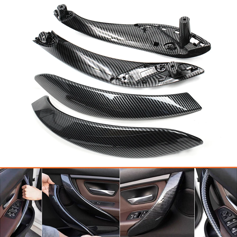 Carbon Fiber Interior Door Pull Handle with Handle Outer Cover Trim For BMW 3 4 Series M3 M4 F30 F34 F36 F32 F33 F80 F82 F83