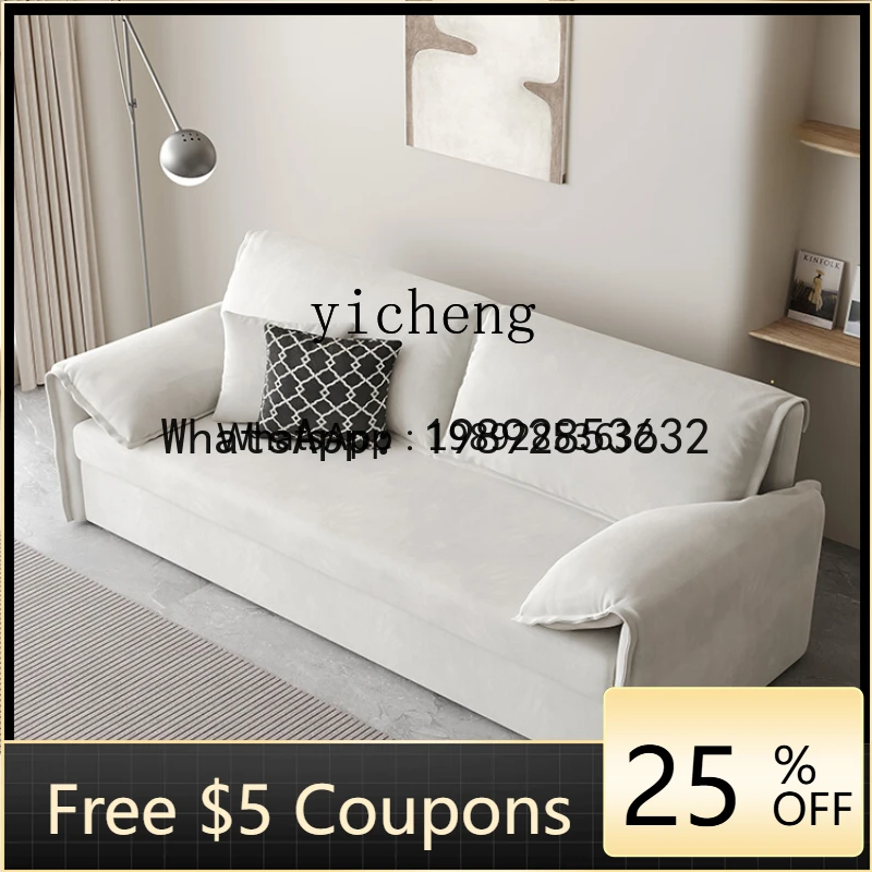 LYY   Folding Sofa Bed Dual-Use Small Apartment Hydraulic Rod Lazy Cat Scratching Cloth Double Living Room Sofa