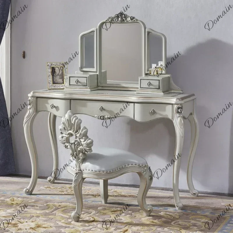 Modern style Luxury Nordic Dressing Table White Girl Princess Makeup Dressers Storage Organizer Coiffeuse Meuble Femme Bedroom F