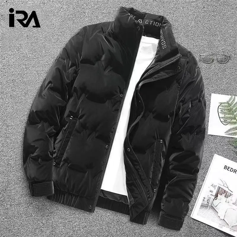 

Down cotton clothes, warm stand-up collar, thickened cold-proof and windproof, light and thin casual sports warm jacket.