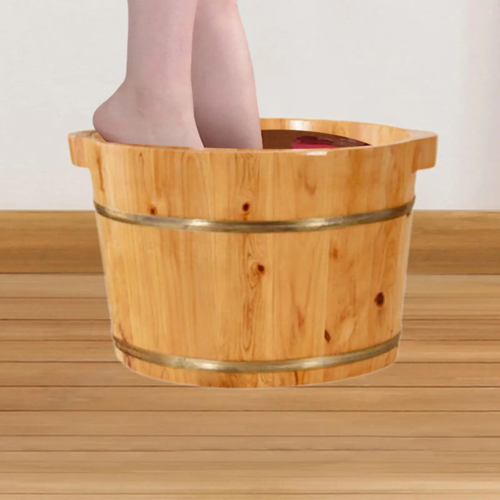 Wood Foot Bath Tub Large Capacity Practical Foot Bath Barrel Footbath Basin Foot Washing Bucket for Bathroom Foot SPA Women Men - view 4