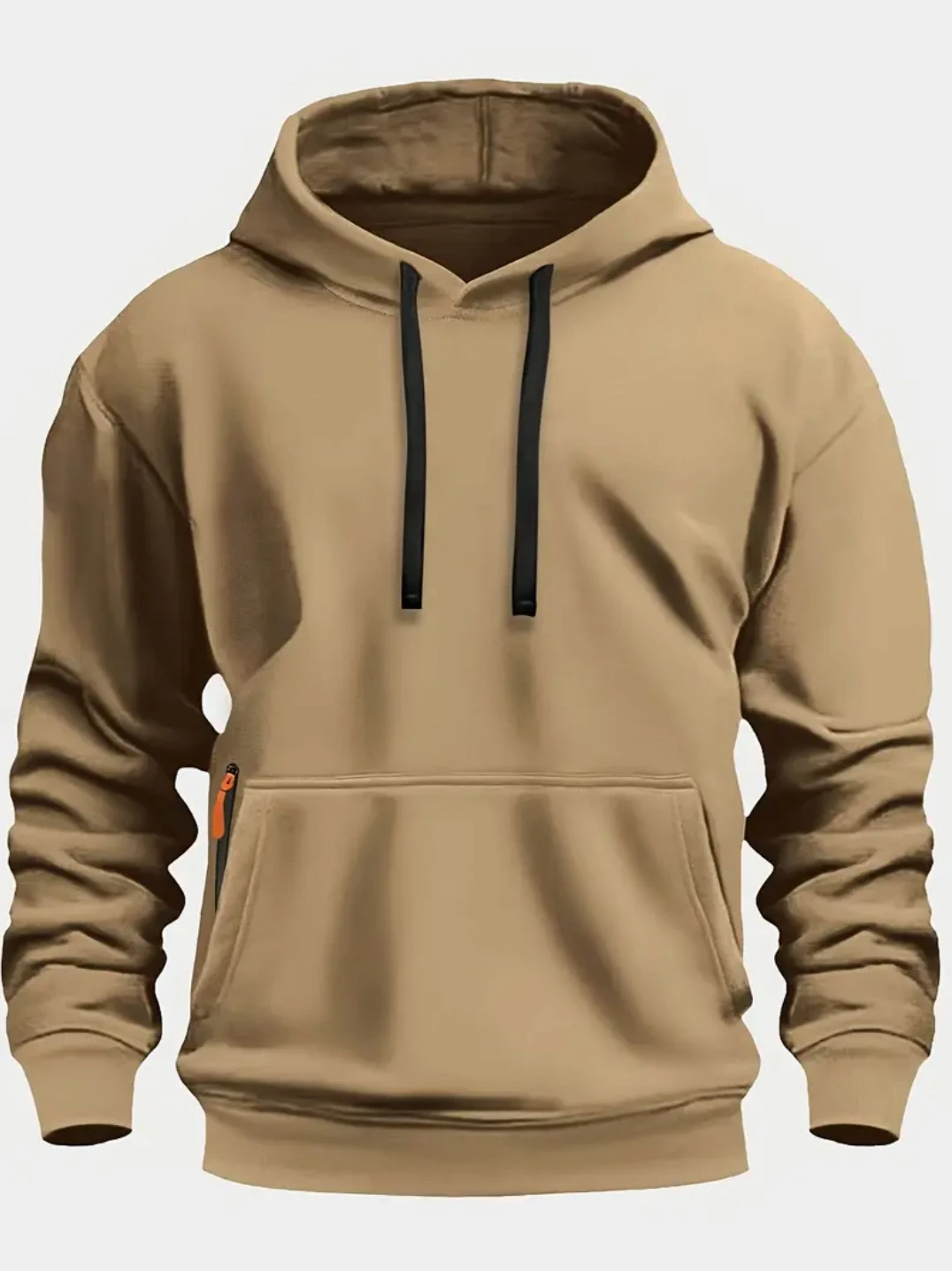 Fall/Winter New Arrival Men's Fleece Hoodie High Quality Solid Color Hooded Sweatshirt Male Fashionable Street Style Sweatshirt