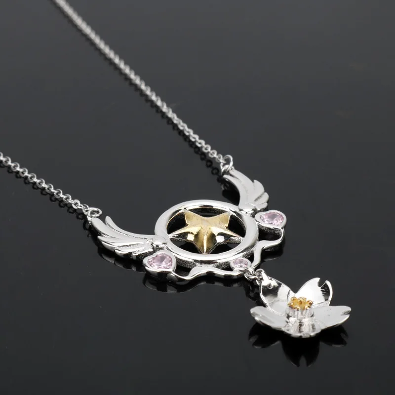 Anime Choker Necklace Lovely Card Captor Sakura Star Scepter Choker Necklaces for Women Girls Accessories Jewelry