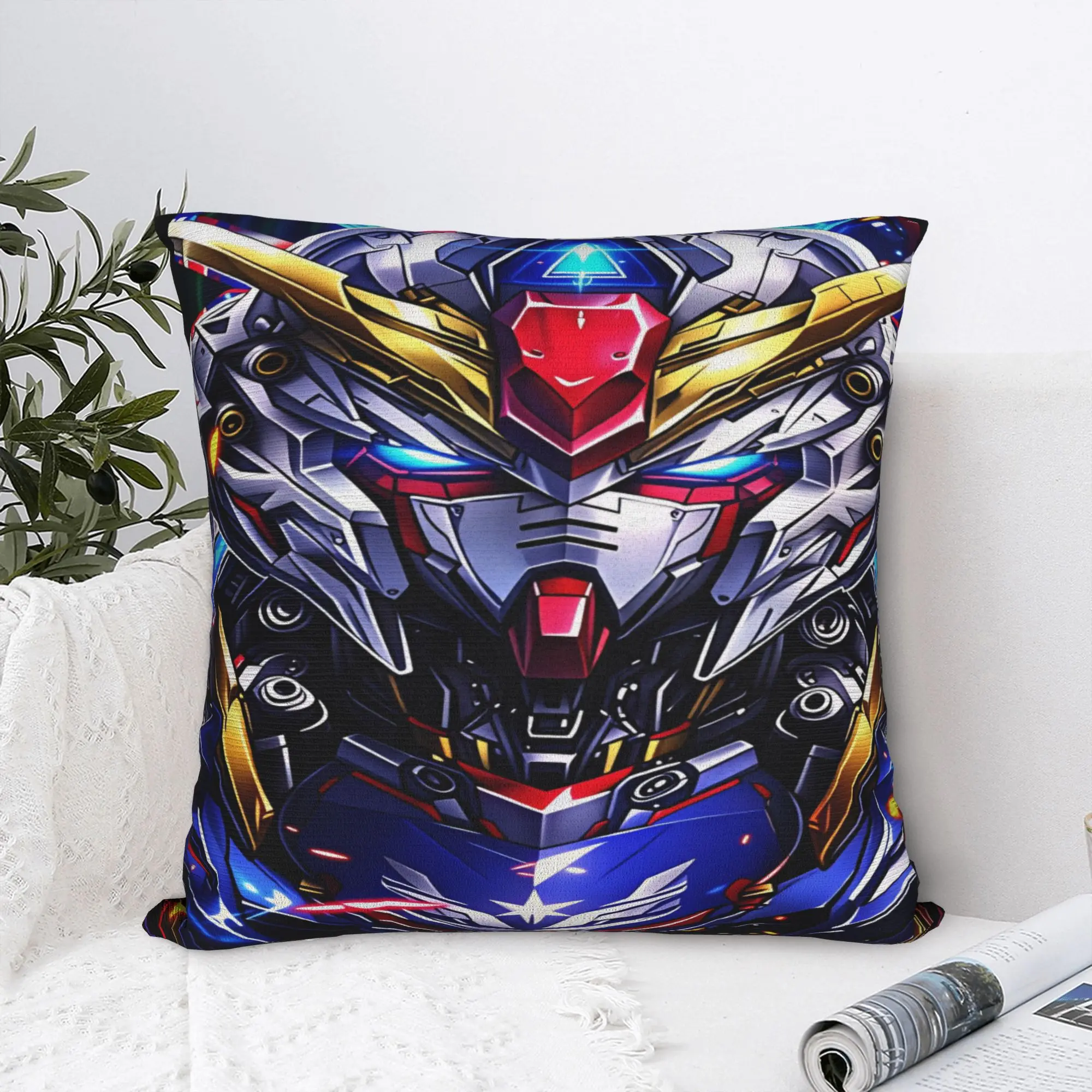 Mobile Suit Gundam Pillow Cover  Soft Cushion Cover Funny Pillow Case For Living Room Bed Chair
