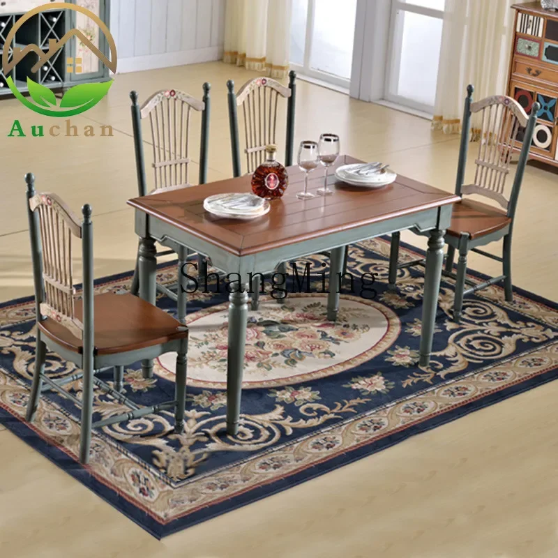 

CL dining table and chair combination small apartment household painted dining table