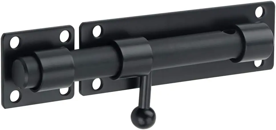 

Heavy Duty Slide Bolt Latch, SUS304 Stainless Steel Barrel Bolt Lock, Matte Black, 6 Inch