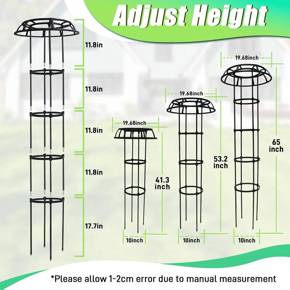 65 Outdoor Mushroom Top Plant Trellis Support for Climbing Roses, Clematis, and Vines