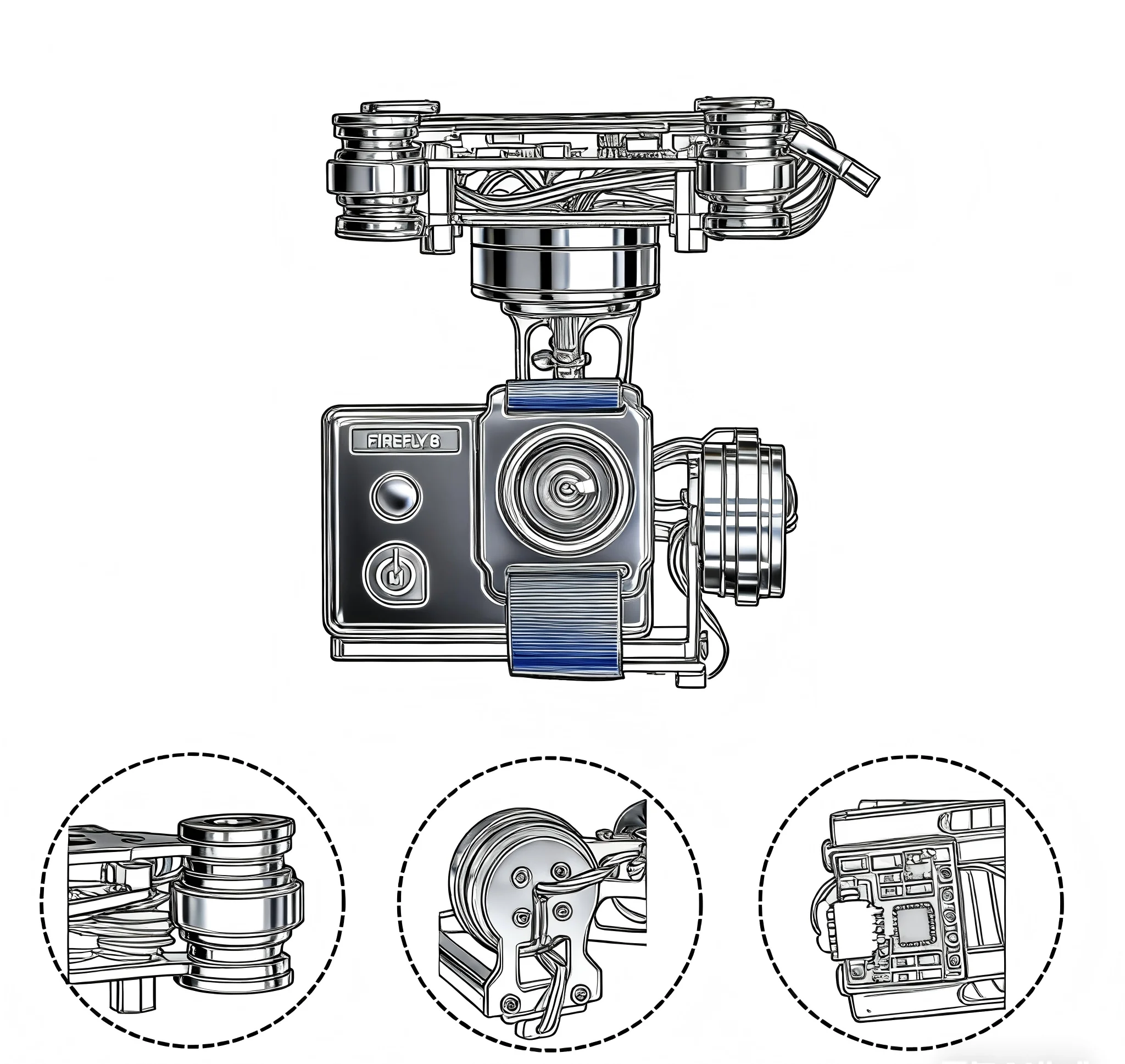 

RCTOSKY 3-осевое бесщеточное крепление для камеры на подвесе и 32-битный контроллер Storm32 широкий для Gopro3/Gopro4/SJ4000/Xiaomi FPV камеры дрона